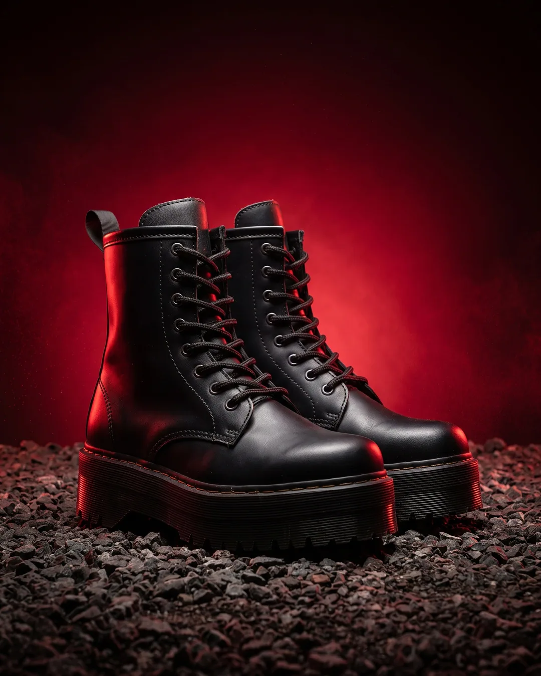 Botas tipo Martens Plataforma - Negro