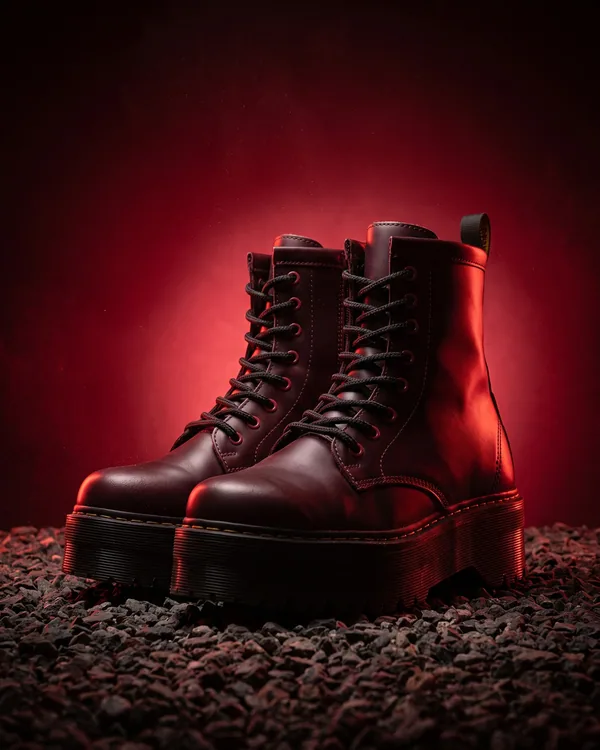 Botas borgoña de plataforma