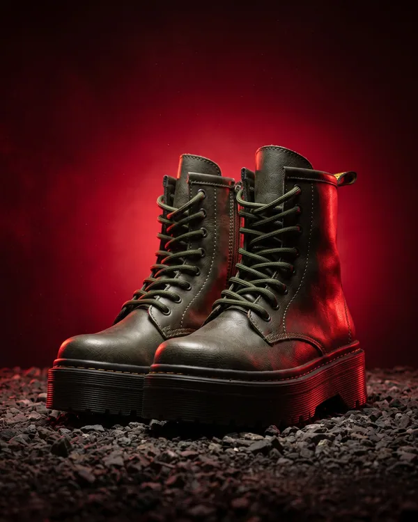 Botas tipo Martens Plataforma - Verde Militar