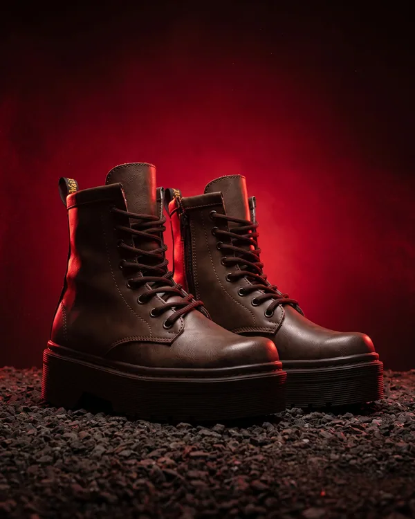 Botas marrón oscuro de plataforma