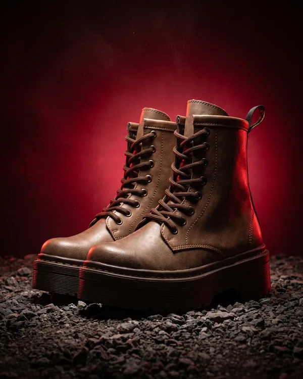 Botas camel de plataforma