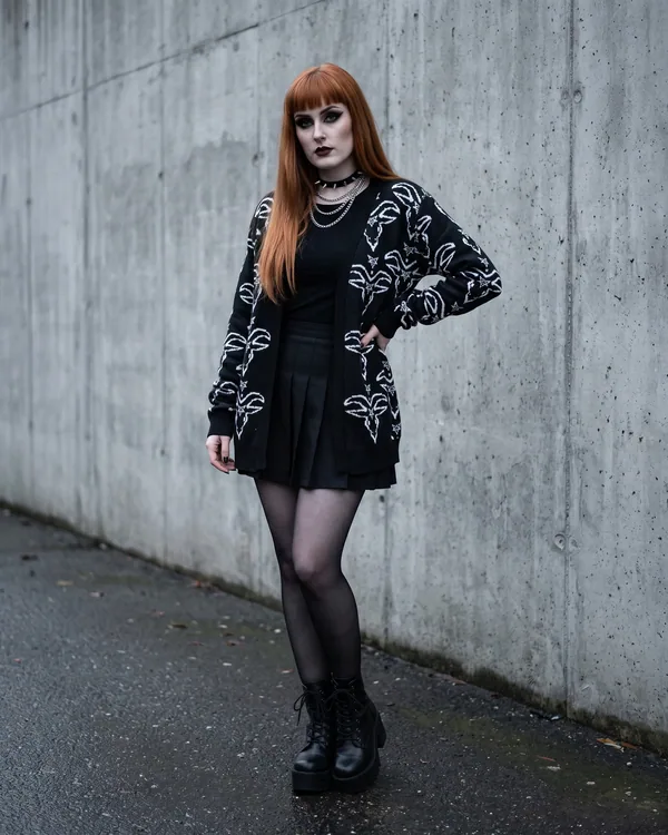 Buzo cardigan calaveras cabra