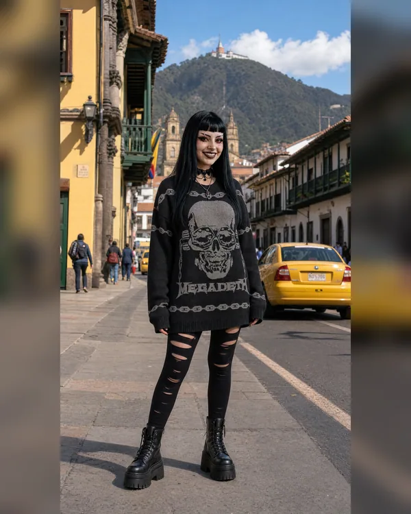 Buzo negro calavera plateada