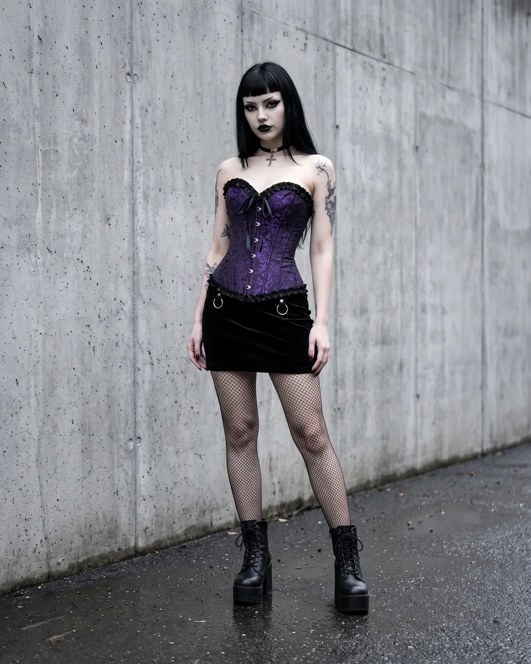 Corset encajes purple