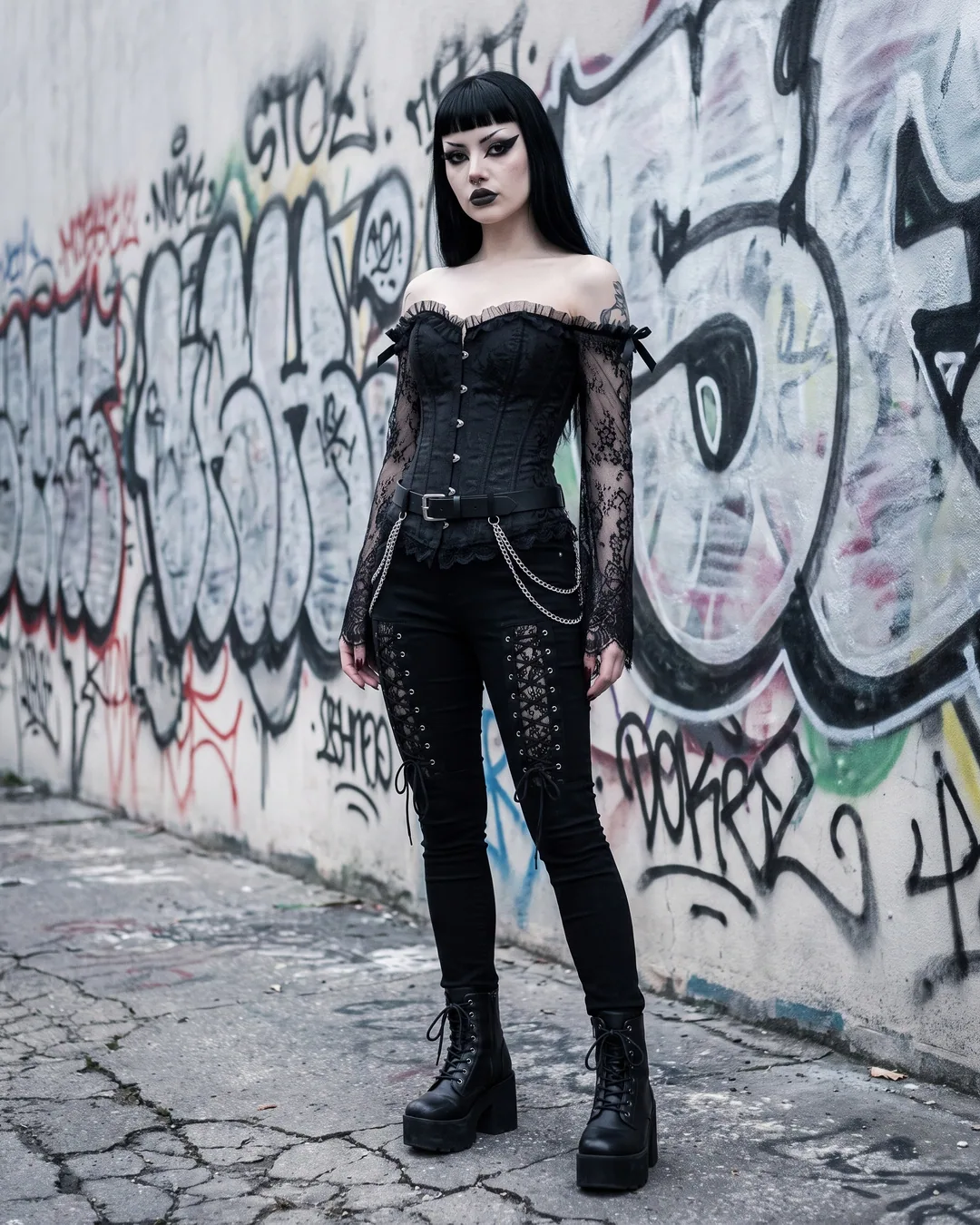 Corset encjaes Black