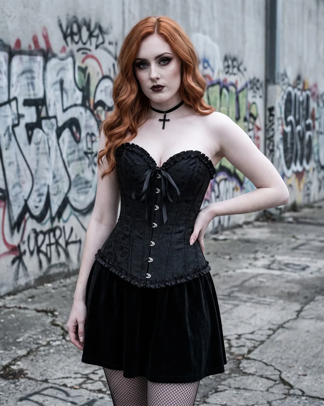Corset satín negro