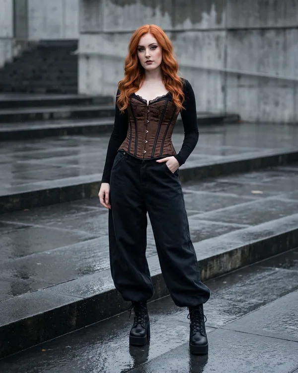 Pantalón baggy negro carbón