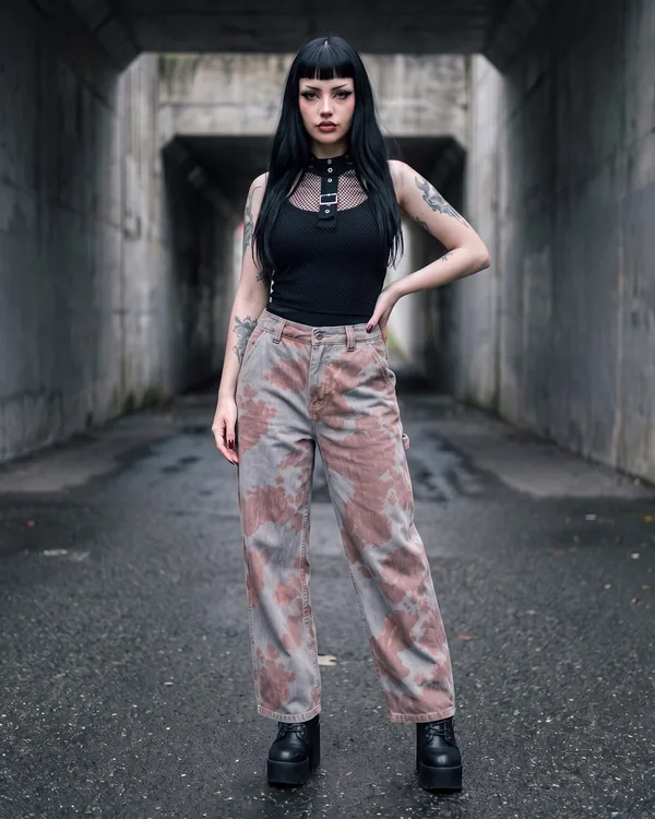 Pantalón baggy gris sedimento