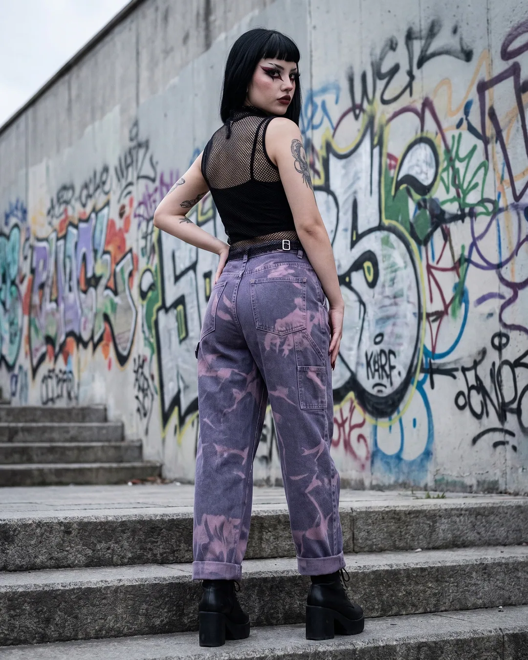 Pantalón baggy violeta tormenta