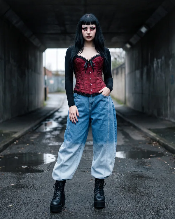 Pantalón super baggy azul ozono