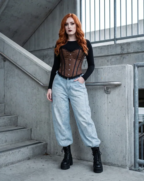 Pantalón super baggy azul lavado