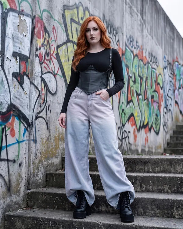 Pantalón wide leg degradado amanecer