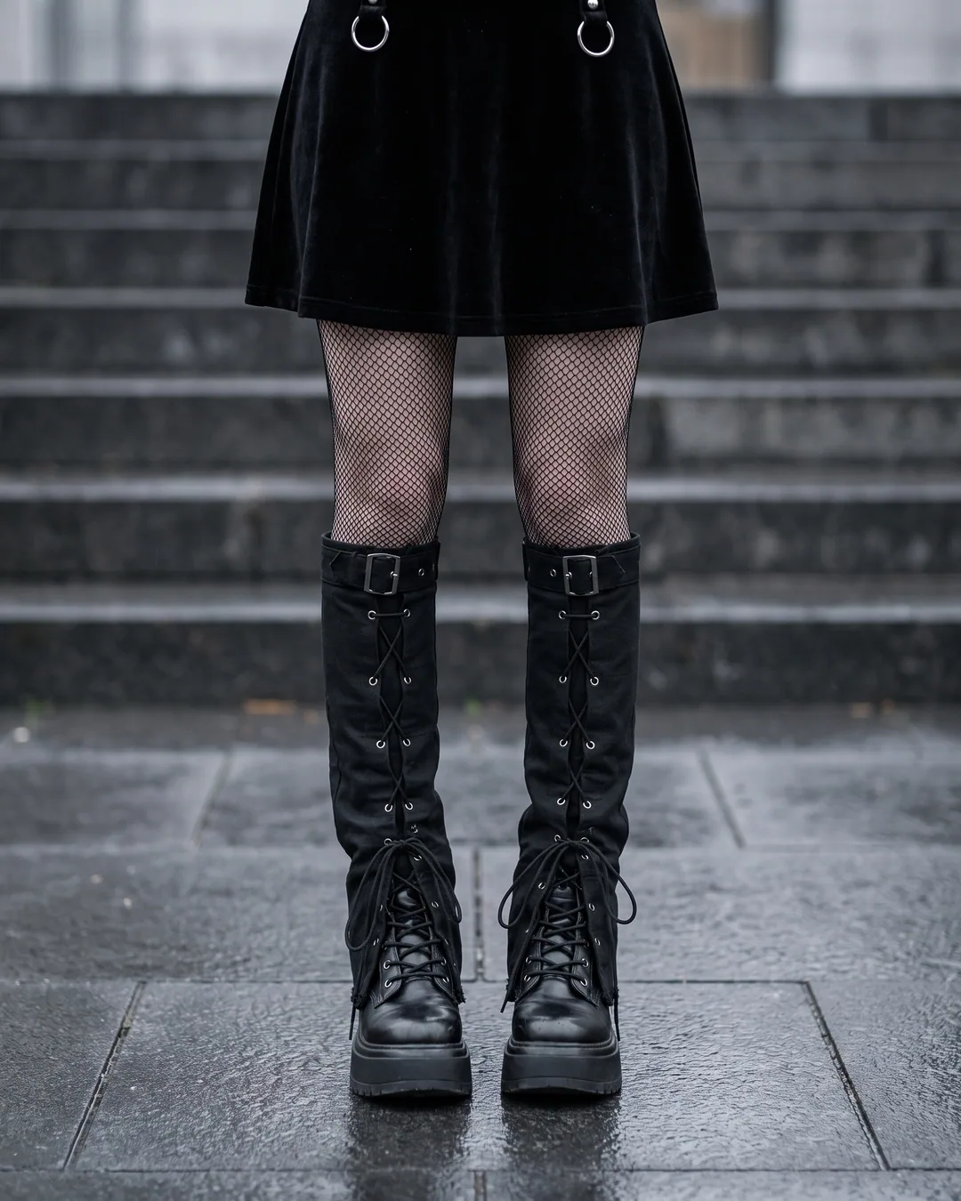 Calentadoras negras - cordones