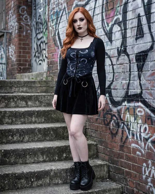 Top lunas y estrellas lace up