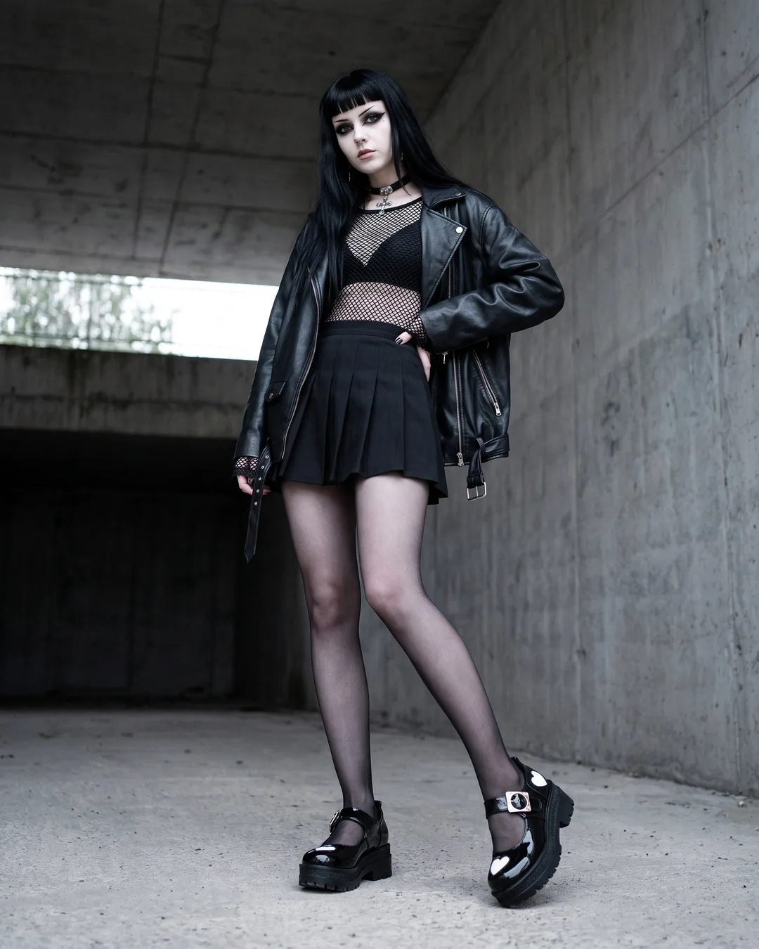 Zapatos Mary Jane negros con corazón