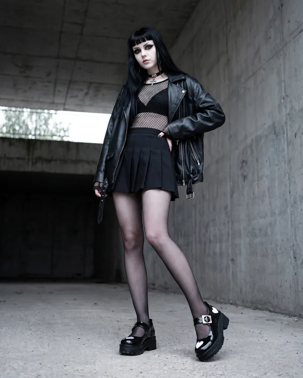 Zapatos Mary Jane negros con corazón