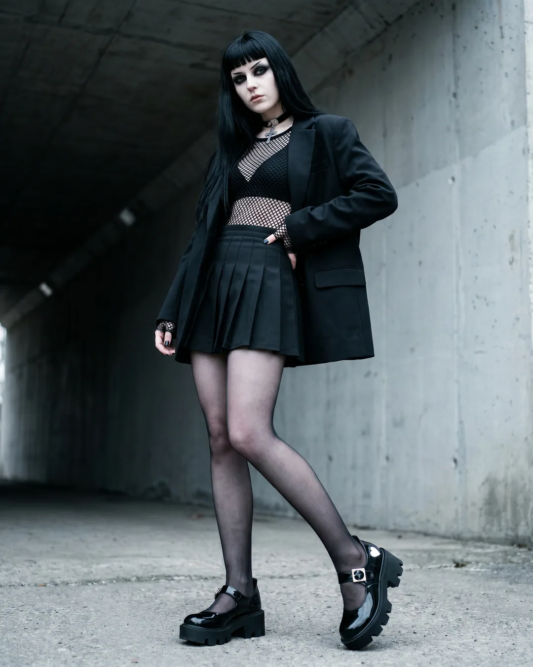 Zapatos Mary Jane negros con corazón