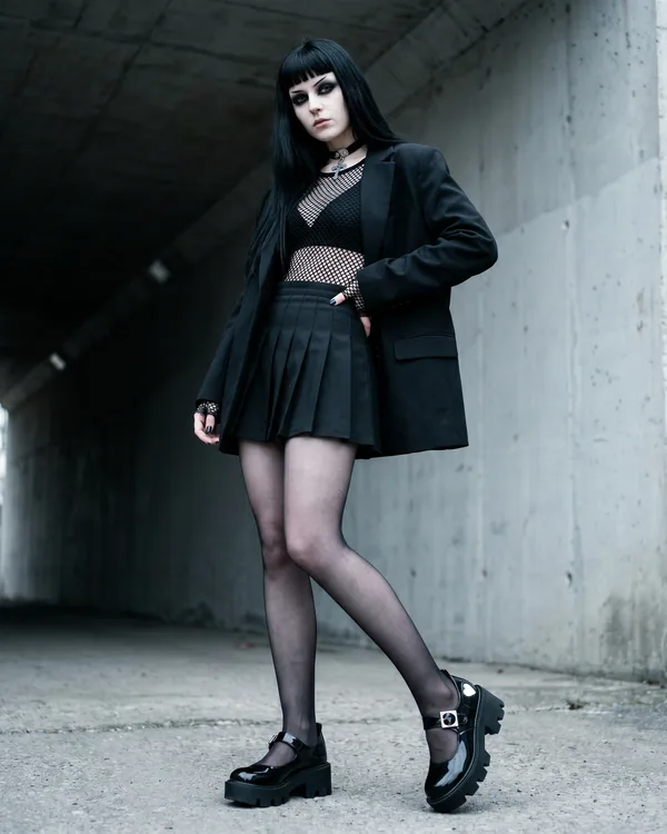 Zapatos Mary Jane negros con corazón