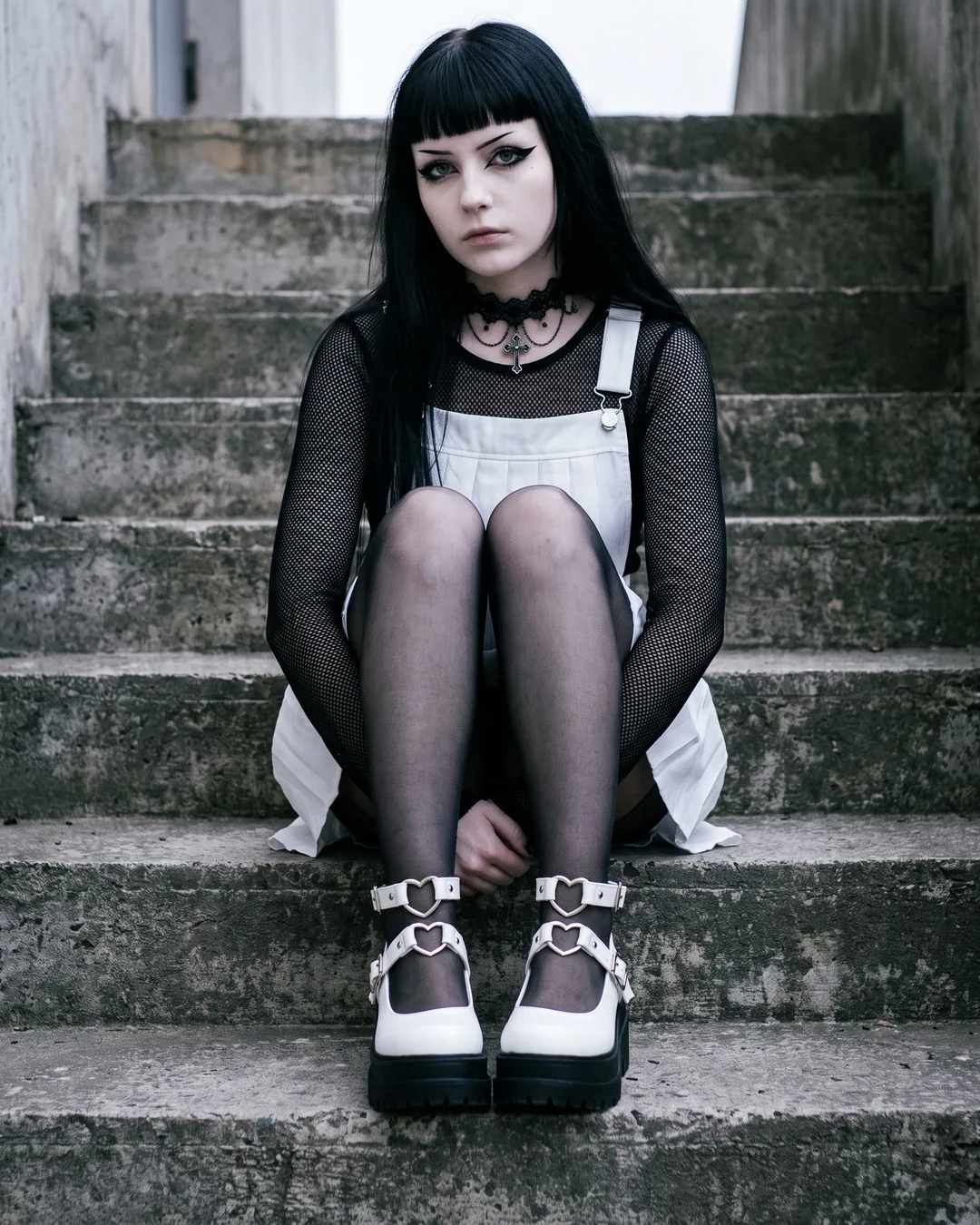 Zapatos Mary Jane blancos corazones