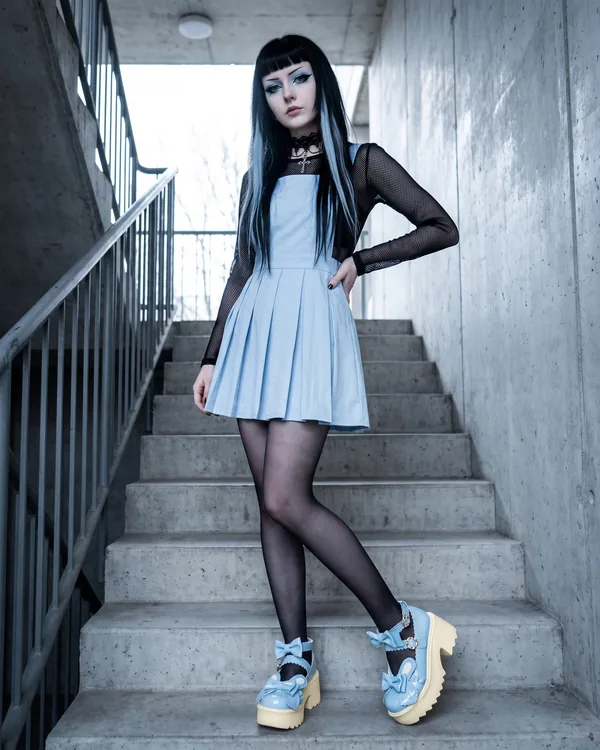 Zapatos Mary Jane celestes con moño