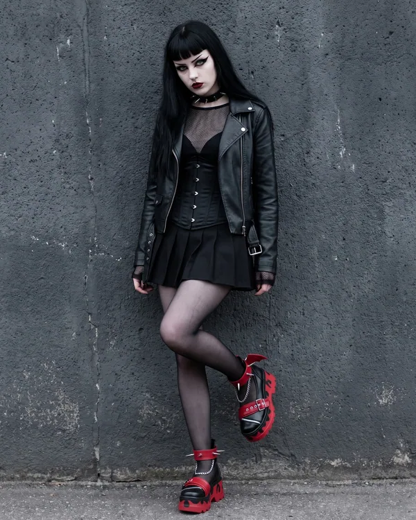 Zapatos plataforma negros y rojos