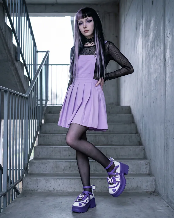 Zapatos Mary Jane morados con corazón