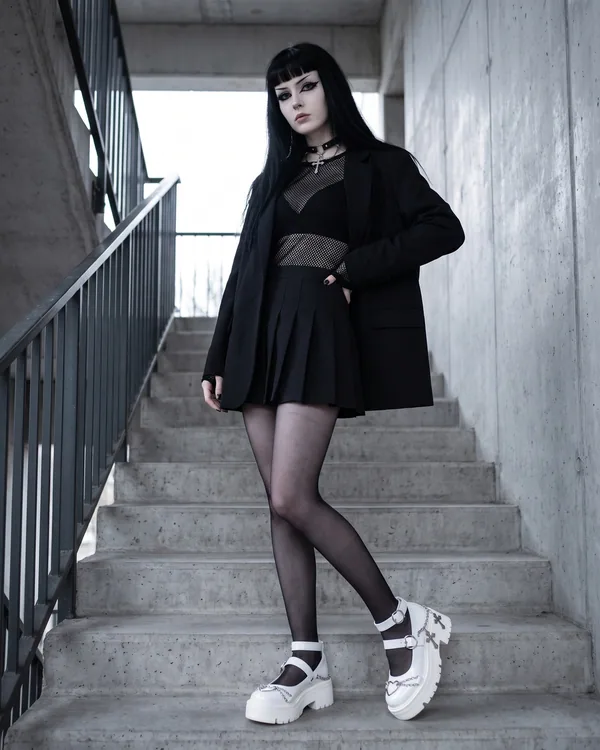 Mary Janes blancas dijes cruz