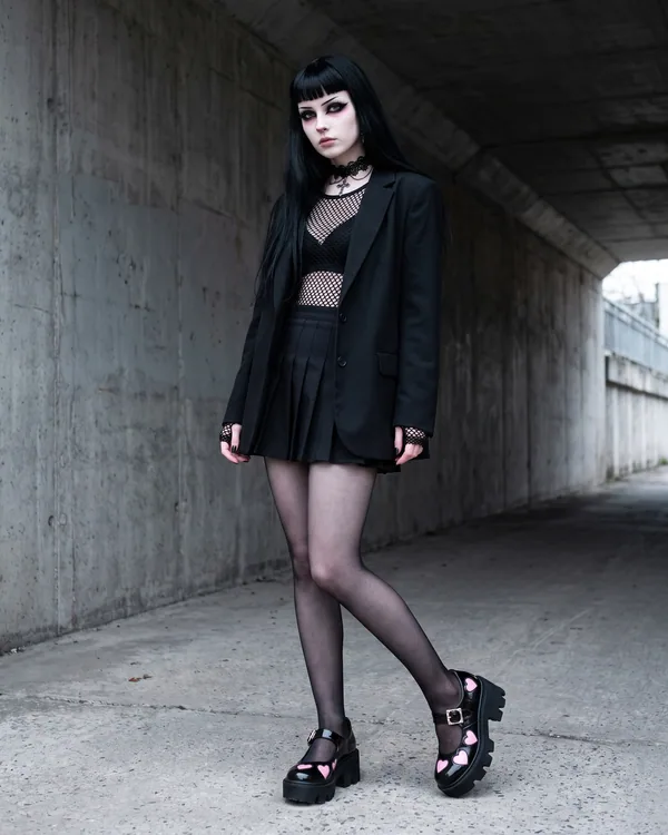 Mary Janes negras corazones rosas