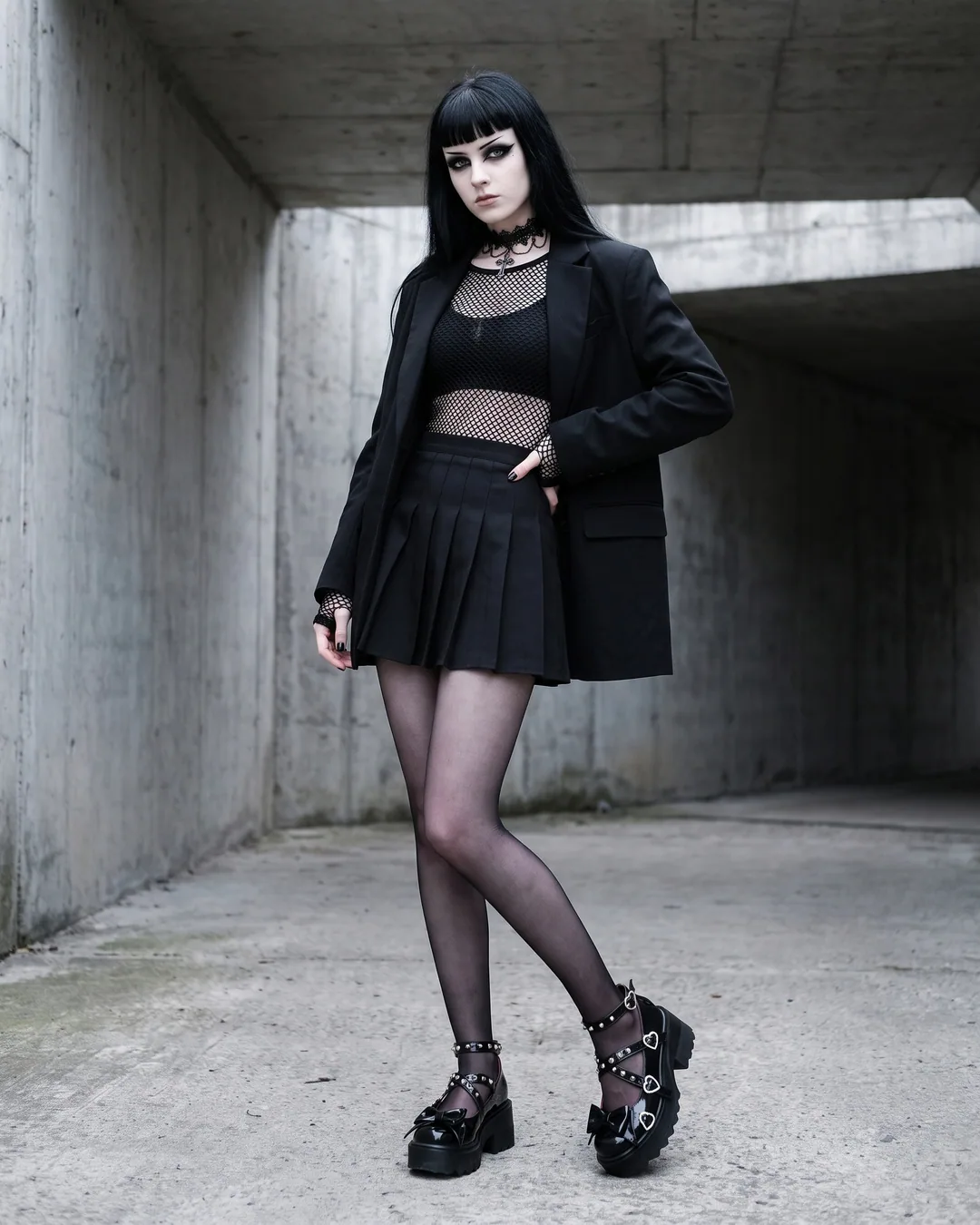 Mary Janes negras tachas corazón