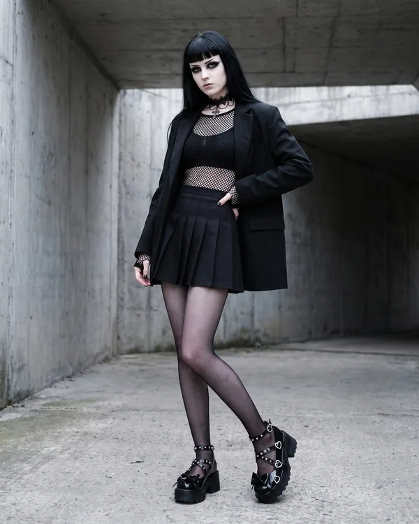 Mary Janes negras tachas corazón